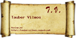 Tauber Vilmos névjegykártya